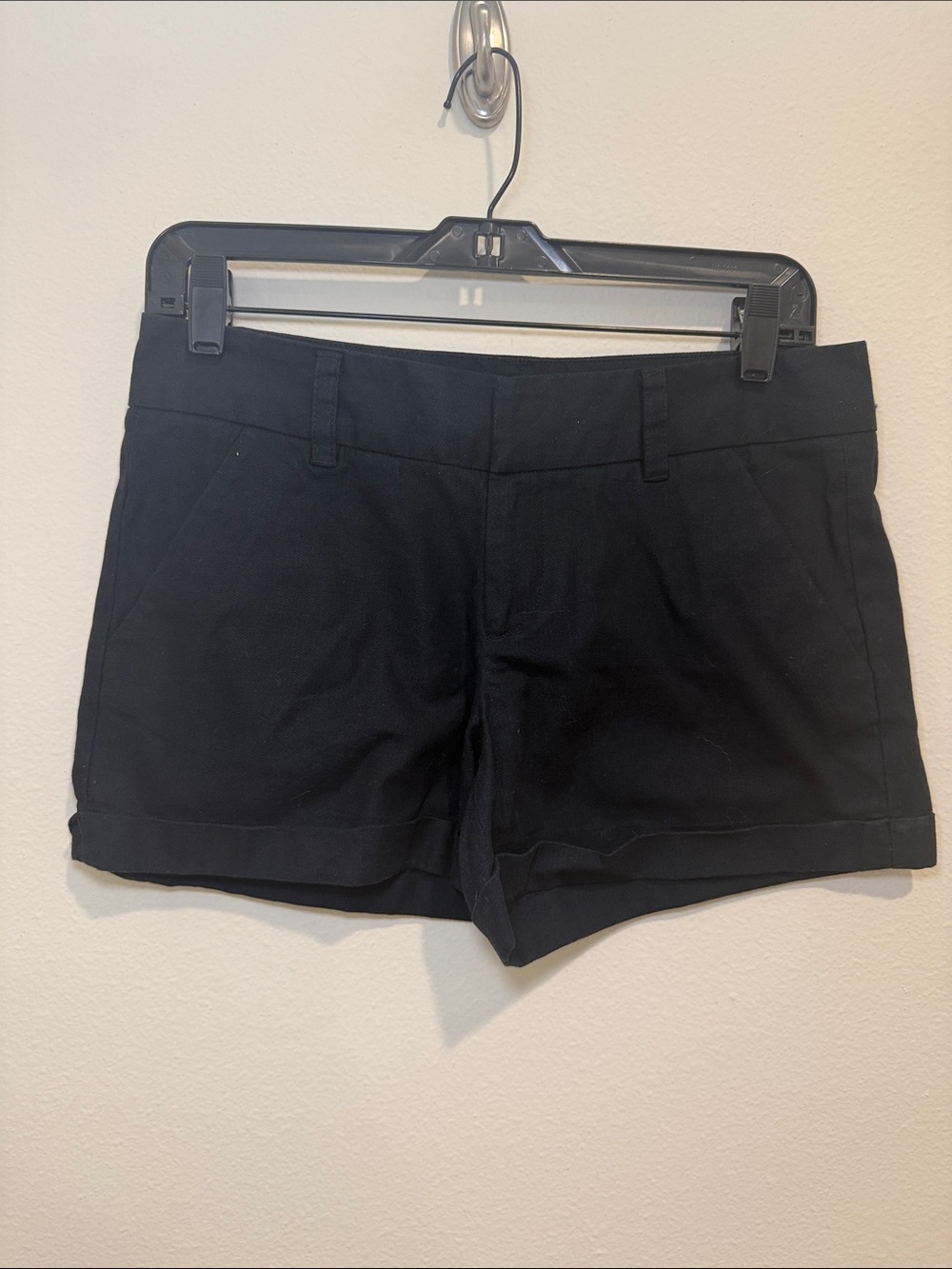French Connection Black Cuffed Bermuda Shorts